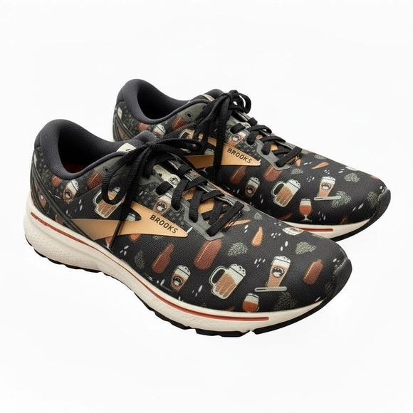 Brooks Ghost Deschutes Brewery Beer Print Running Sneakers Size 10.5 - Picture 1 of 10